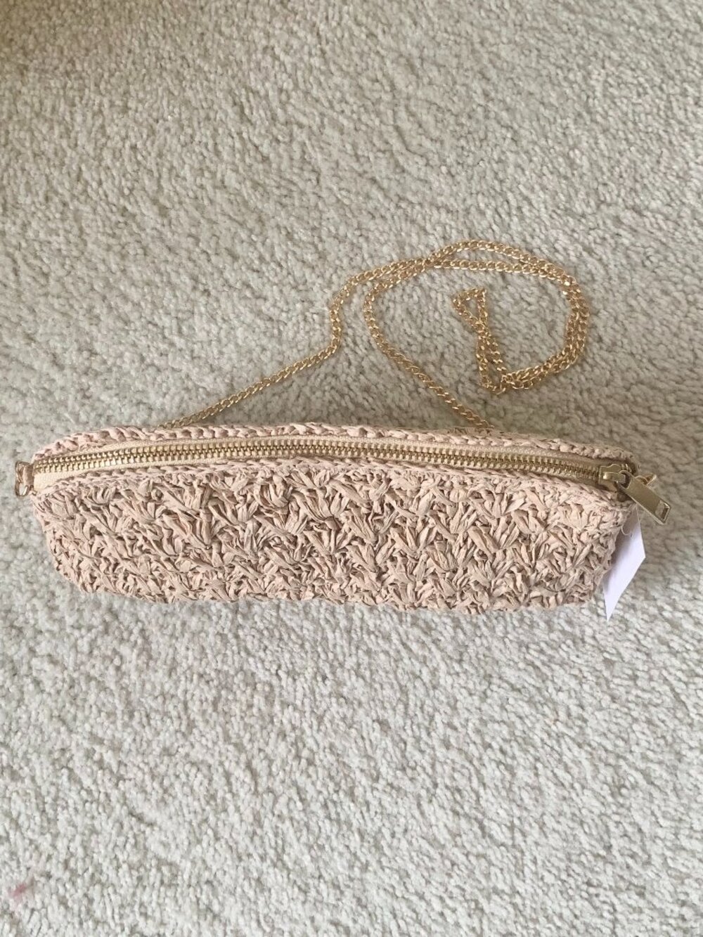 NWT J. Crew Factory Woven Clutch, Light Tan, One Size - Picture 8 of 13
